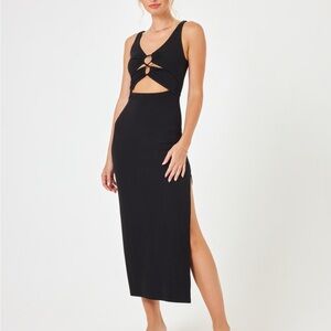 L*Space Camille Midi Dress, New with Tags, black, Size Small